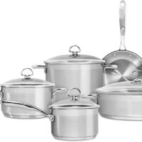 Paula Deen 21929 Signature Nonstick Cookware Pots and Pans Set, 11 Piece,  Blueberry, 1 - Food 4 Less