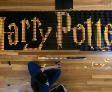 Domino Artist Created a Huge Harry Potter LEGO-Domino Chain lego harry potter domino-lego chain