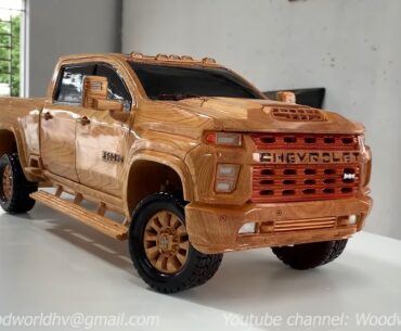 This Wooden Chevrolet Silverado Is Packed With Moving Features wooden Chevy Silverado