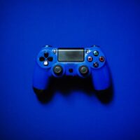 blue sony ps 4 game controller