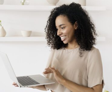 A Woman using a Laptop
