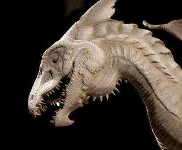 white and brown dragon head