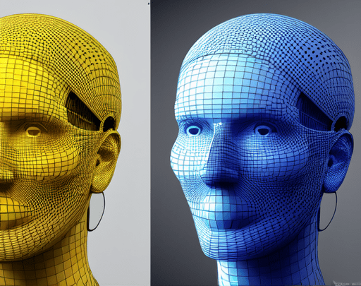 custom 3d modeling wireframed head
