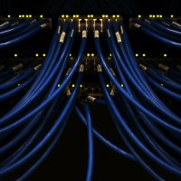 a bunch of blue wires connected to each other