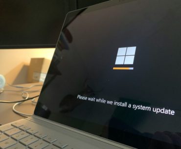 black and white laptop computer